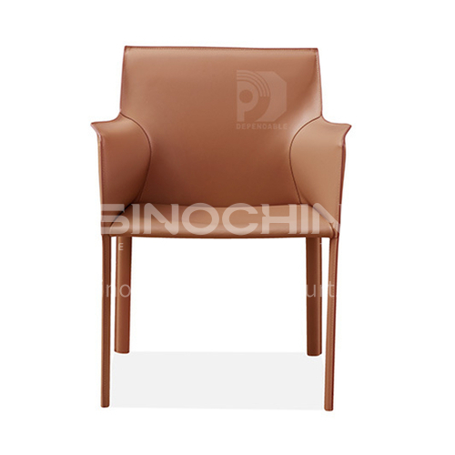 DPT-2154 Scandinavian minimalist dining chair iron inner frame + hard leather